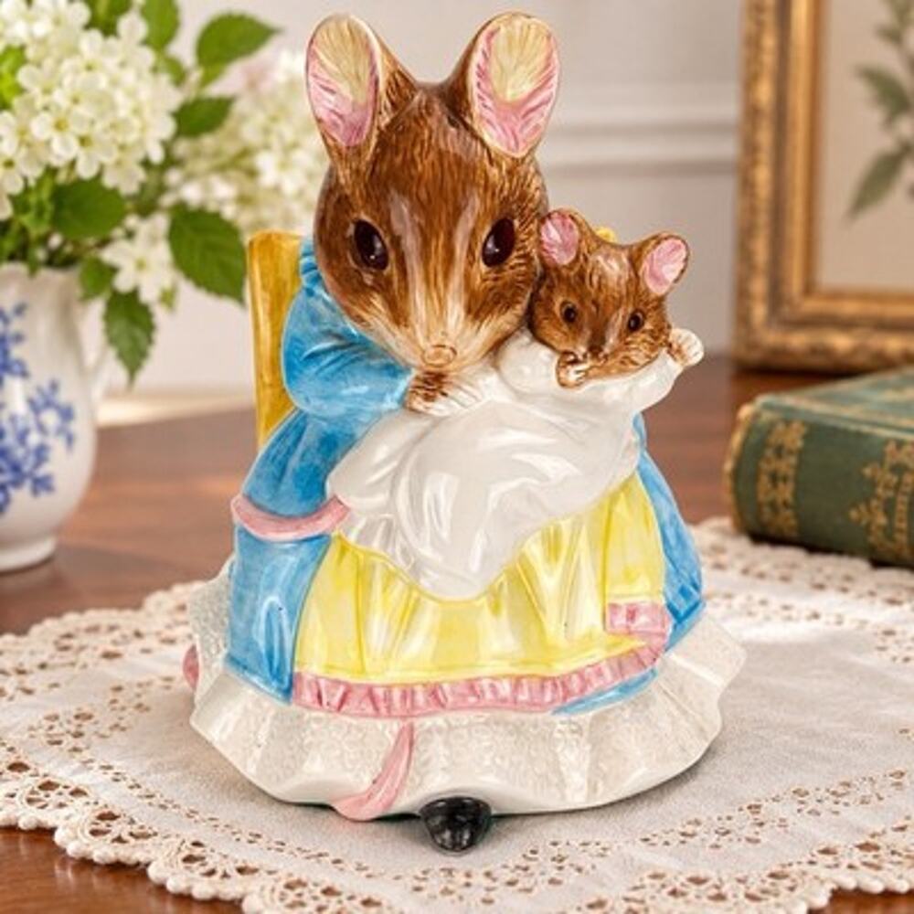Schmid Beatrix Potter Rock A Bye Baby Musical Figurine Two Bad Mice 1989